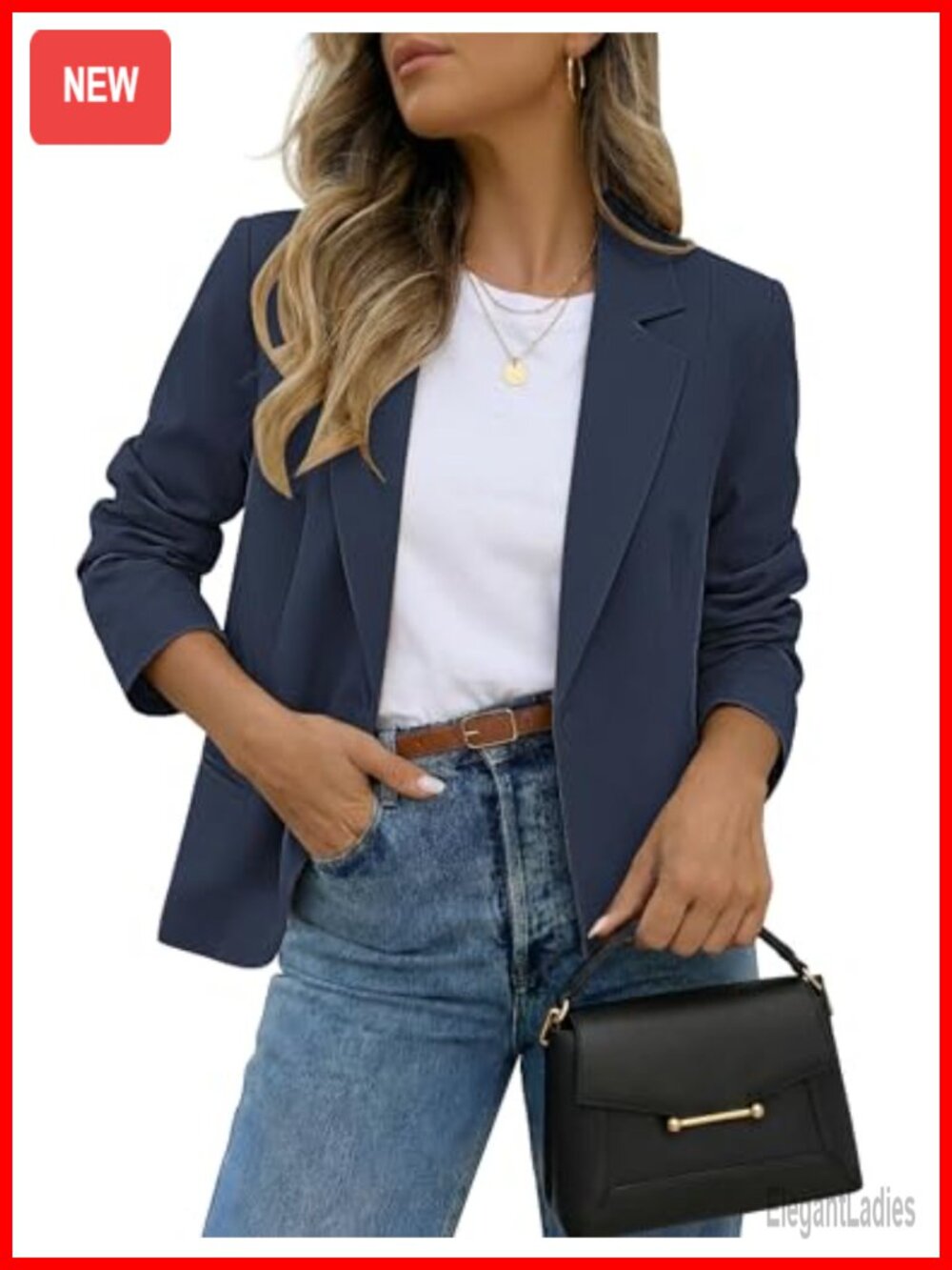 Blazer for Women Long Sleeve Button Front Fully Lined Business Casual Suit